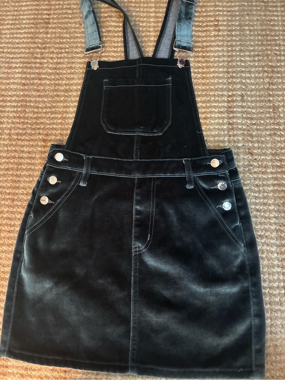 Forever 21 Dark Teal Velvet Overall Skirt
